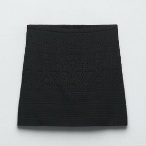 Zara Crochet Knit Mini Skirt
